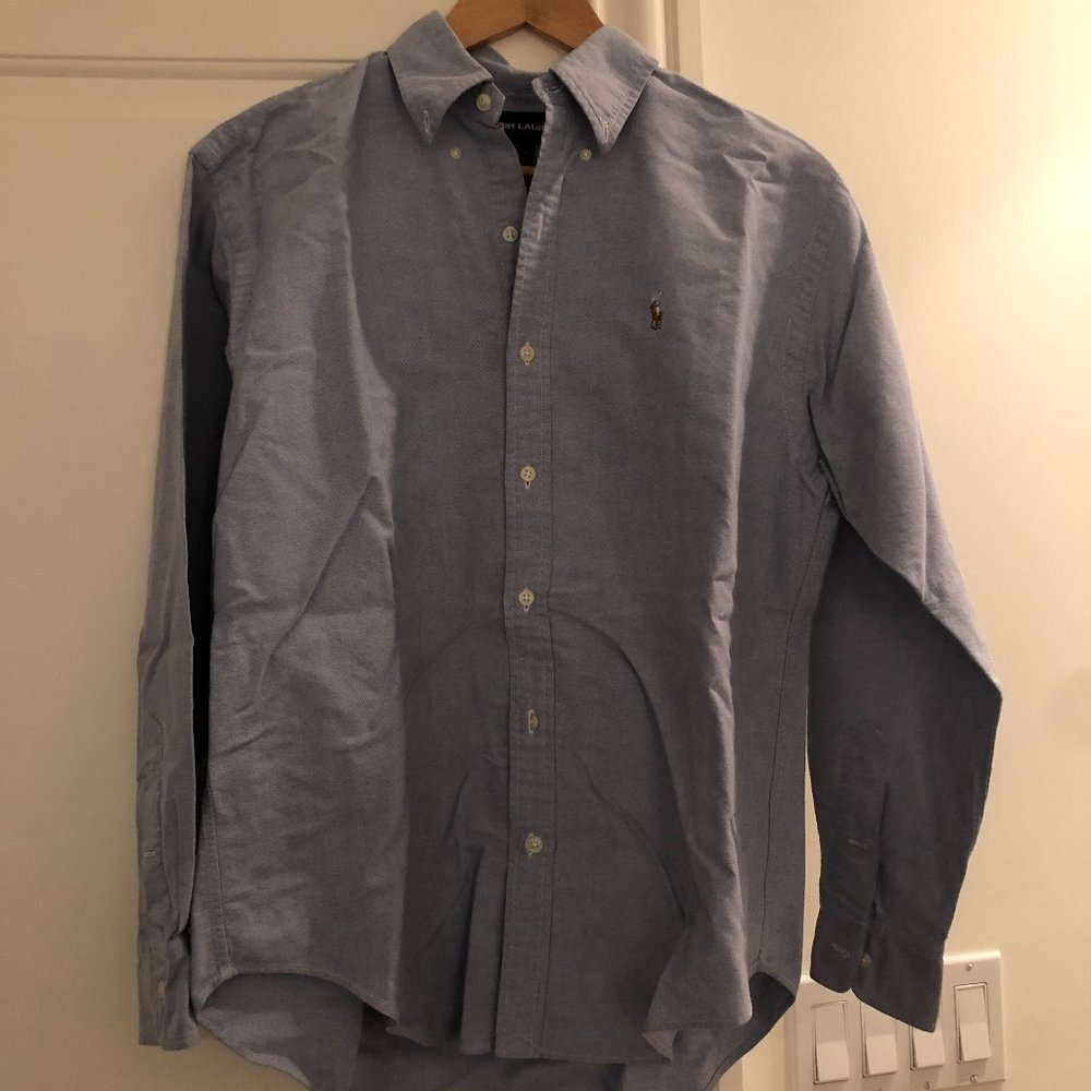 Mens Ralph Lauren Light Blue 100% Cotton Button Do